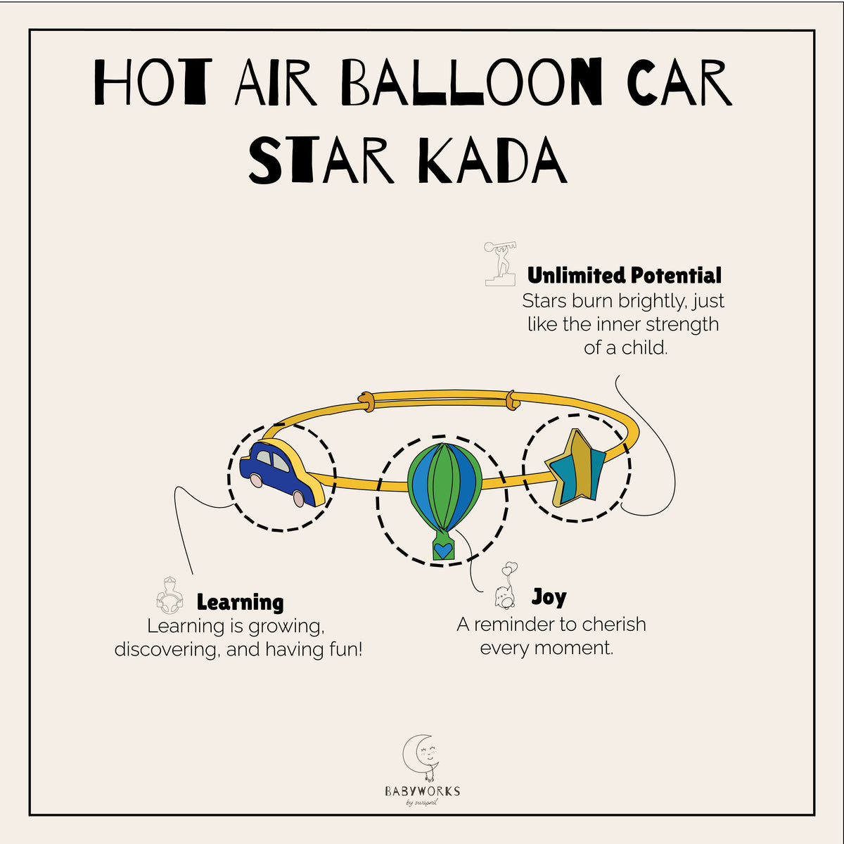 Hot Air Balloon Car Star Gold Kada feature image