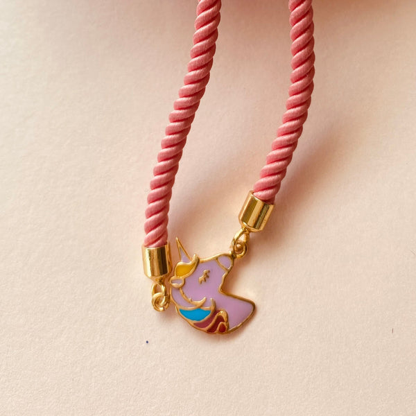 Unicorn Rakhi Silver Thread Bracelet