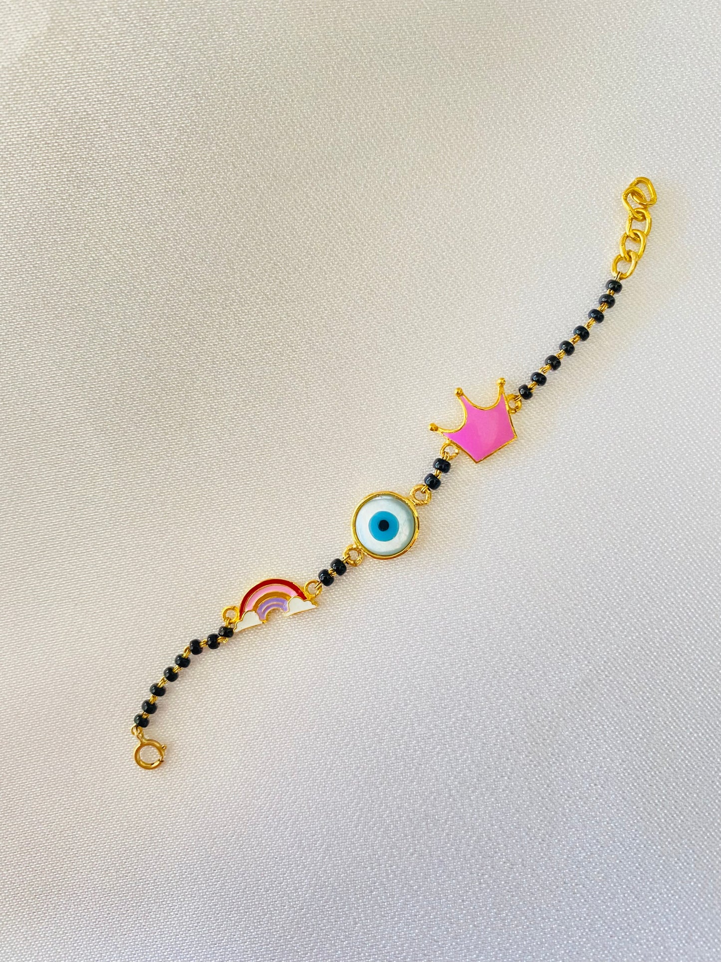 Evil-Eye Rainbow Crown Gold Nazariya