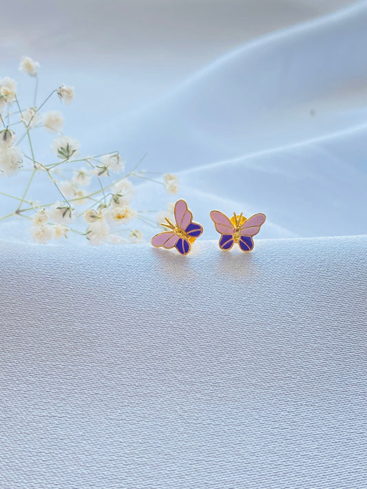 Winged Butterfly Silver Earrings