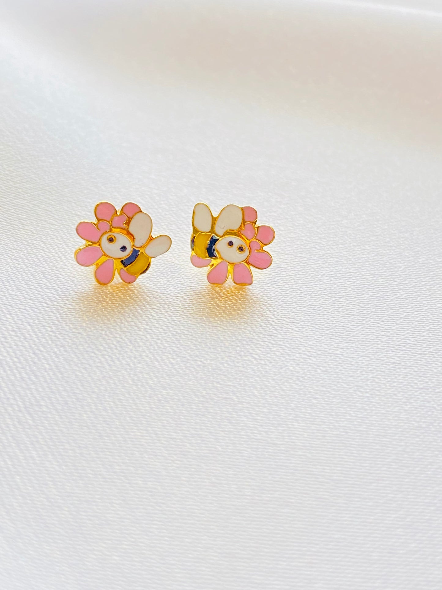 Honey Bee Silver Earrings