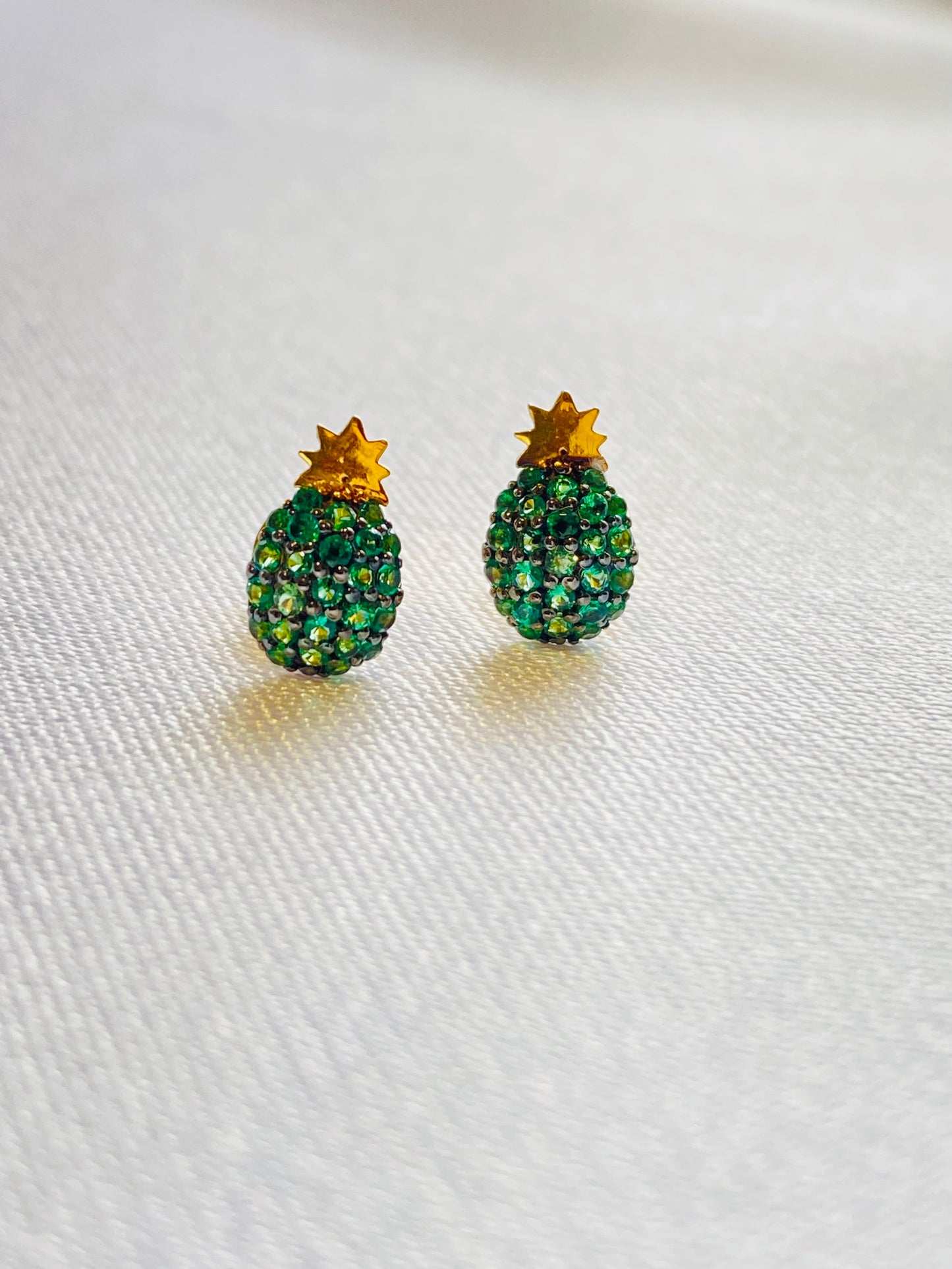 Pineapple Silver Earrings