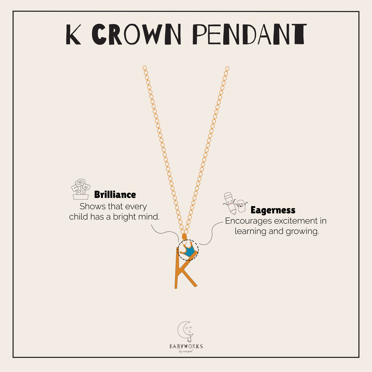 K Crown Silver Pendant with chain feature image