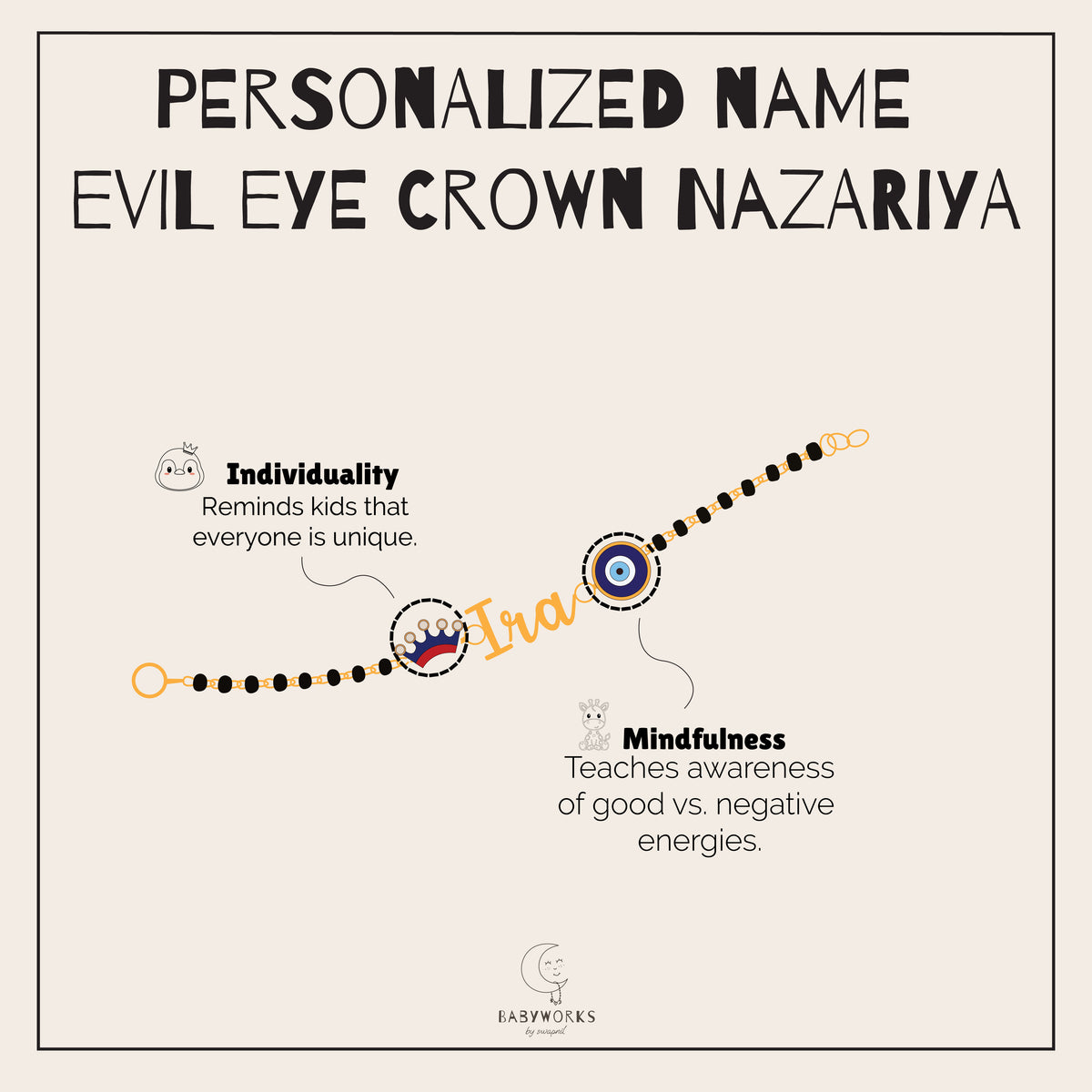 Personalized Name Evil Eye Crown Silver Nazariya feature image