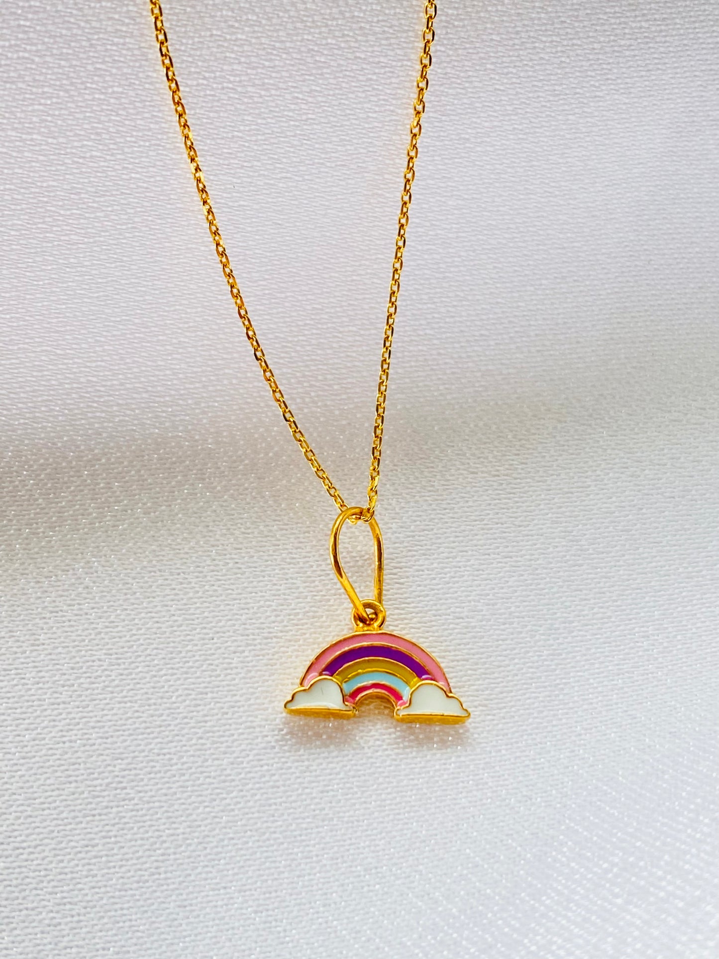 Rainbow Silver Pendant With Chain