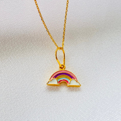 Rainbow Silver Pendant With Chain