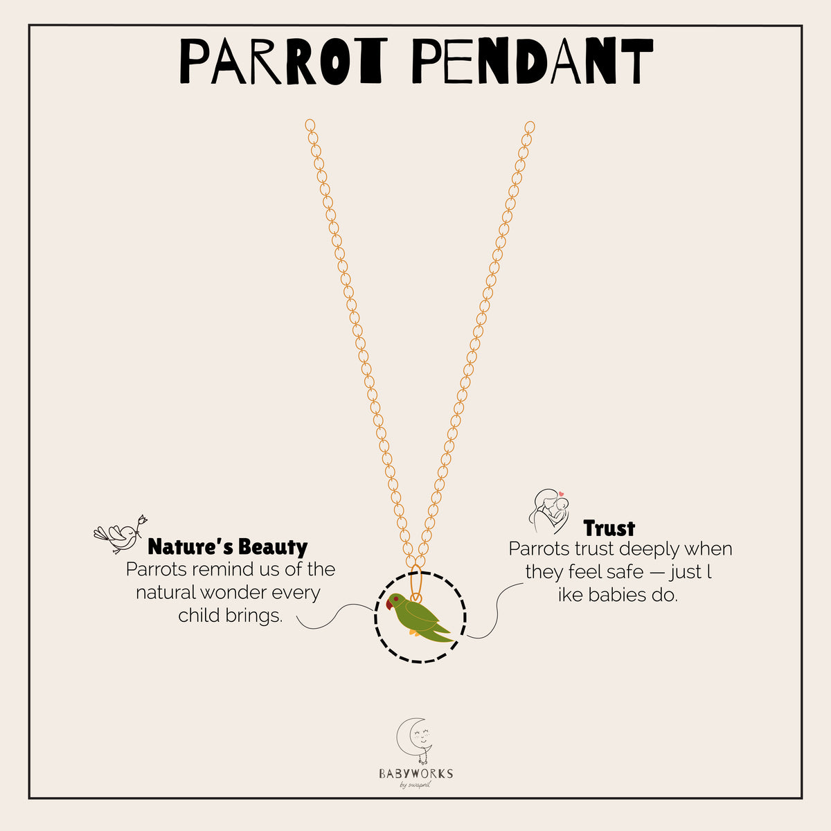 Parrot Pendant With Chain Silver feature image