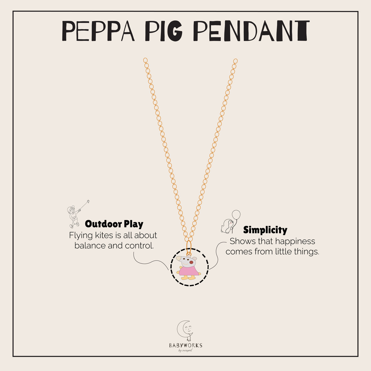 Peppa Pig Pendant With Chain Silver feature image