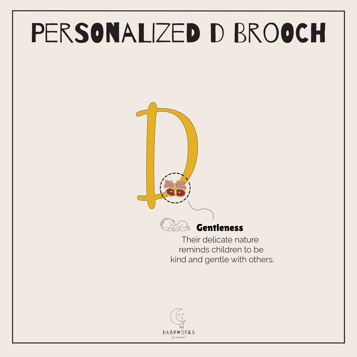 Personalized Silver D Brooch feature image