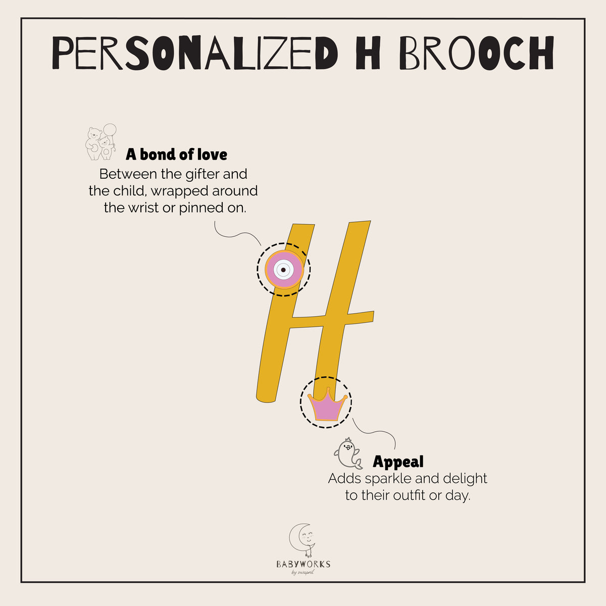 Personalized Silver H Brooch feature image