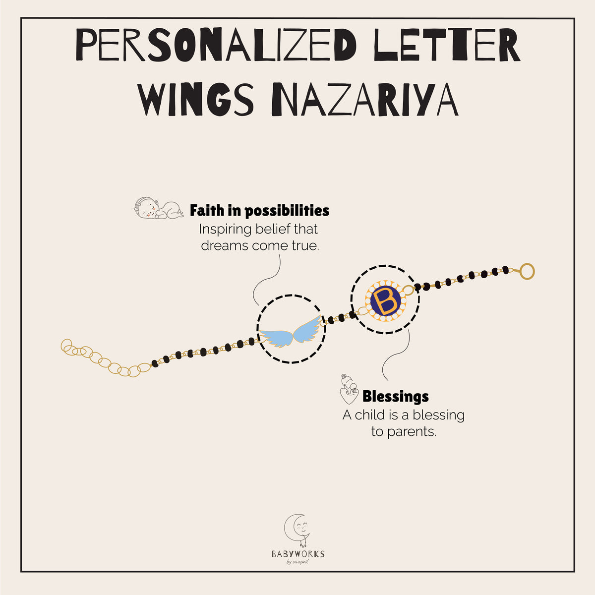 Personalized Letter Wings Gold Nazariya feature image