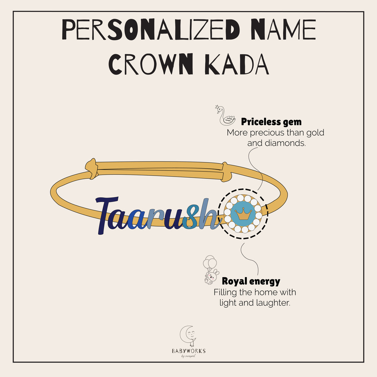Personalized Name Crown Silver Kada feature image