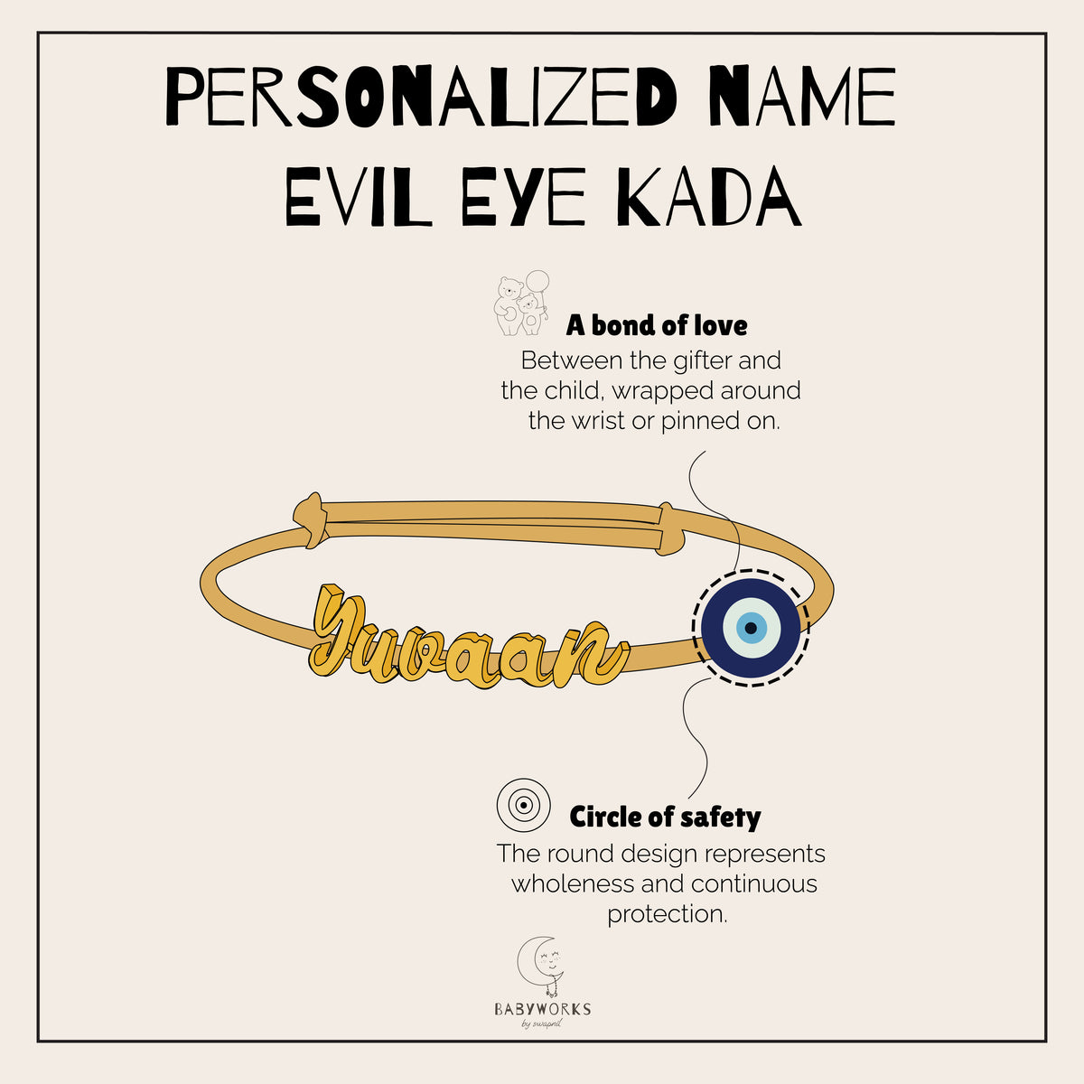 Personalized Name Evil Eye Silver Kada feature image
