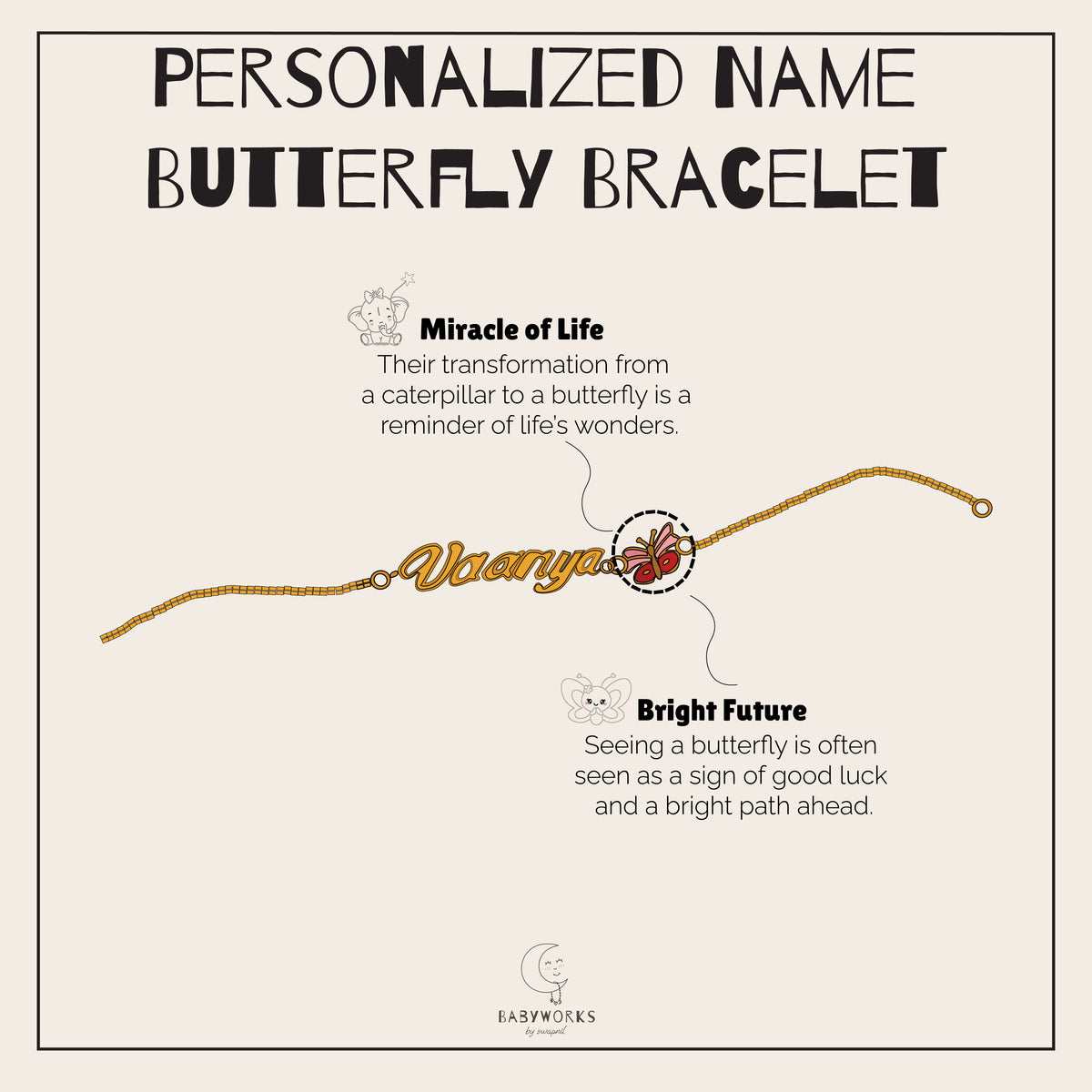 Personalized Name Butterfly Bracelet Silver feature image