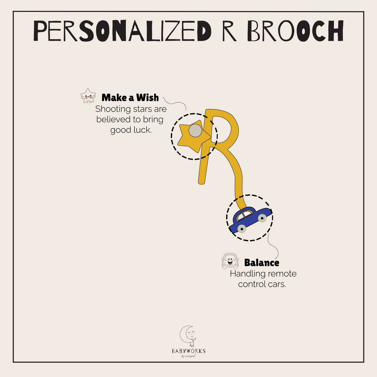 Personalized Silver R Brooch feature image