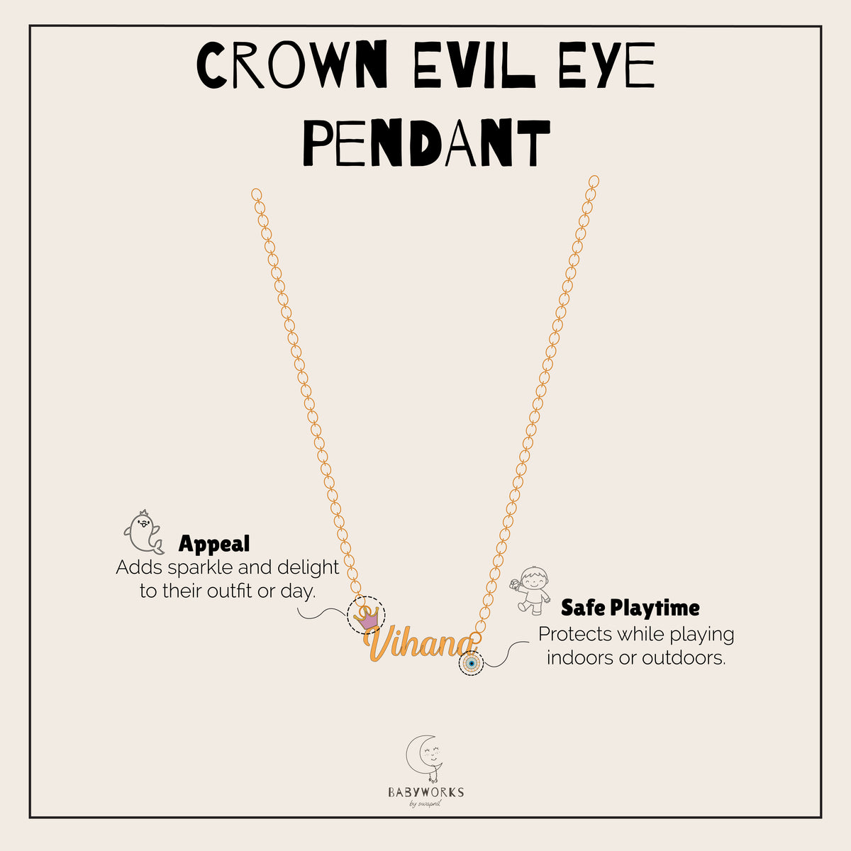 Personalized Name Crown Flower Silver Pendant With Chain feature image
