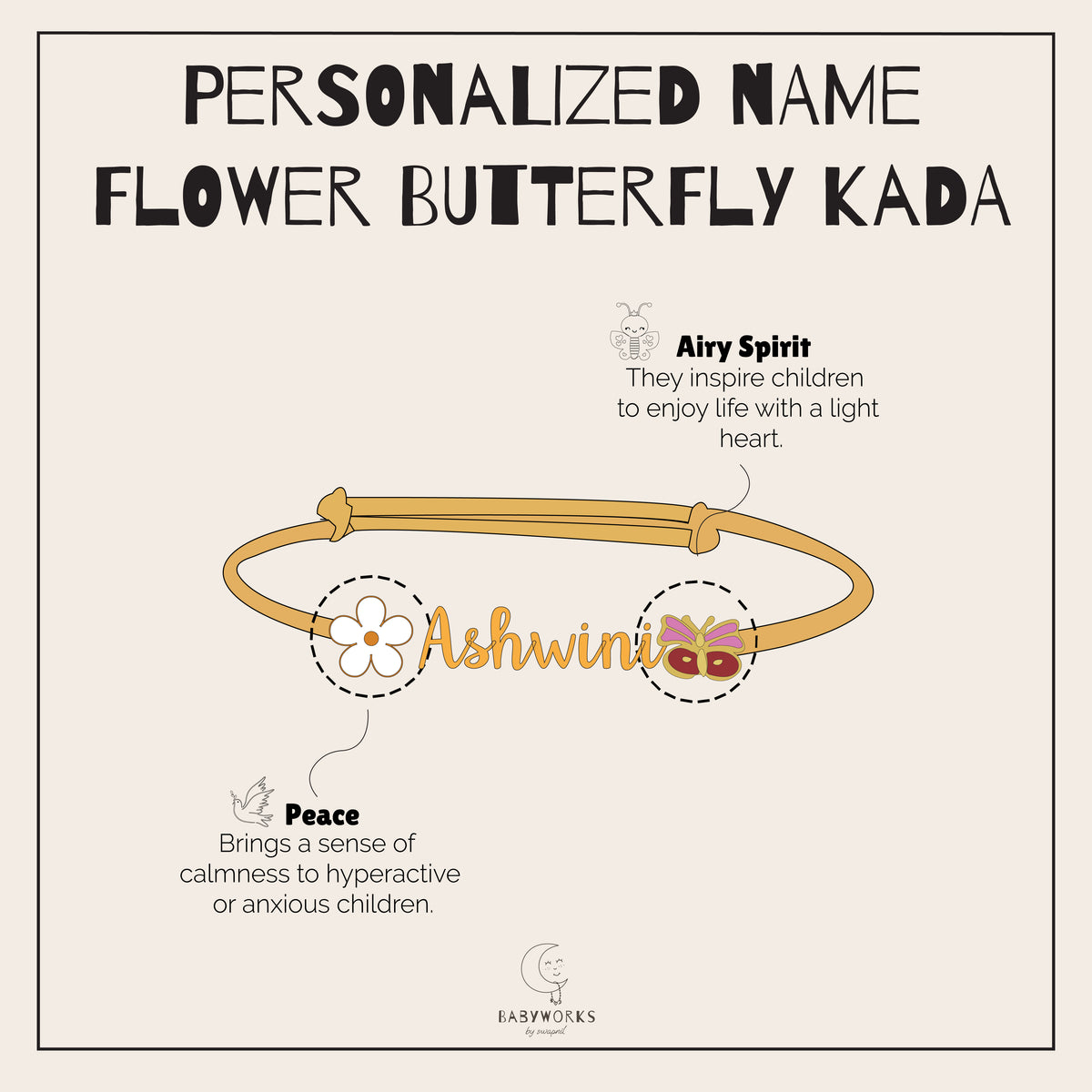 Personalized Name Flower Butterfly Silver Kada feature image