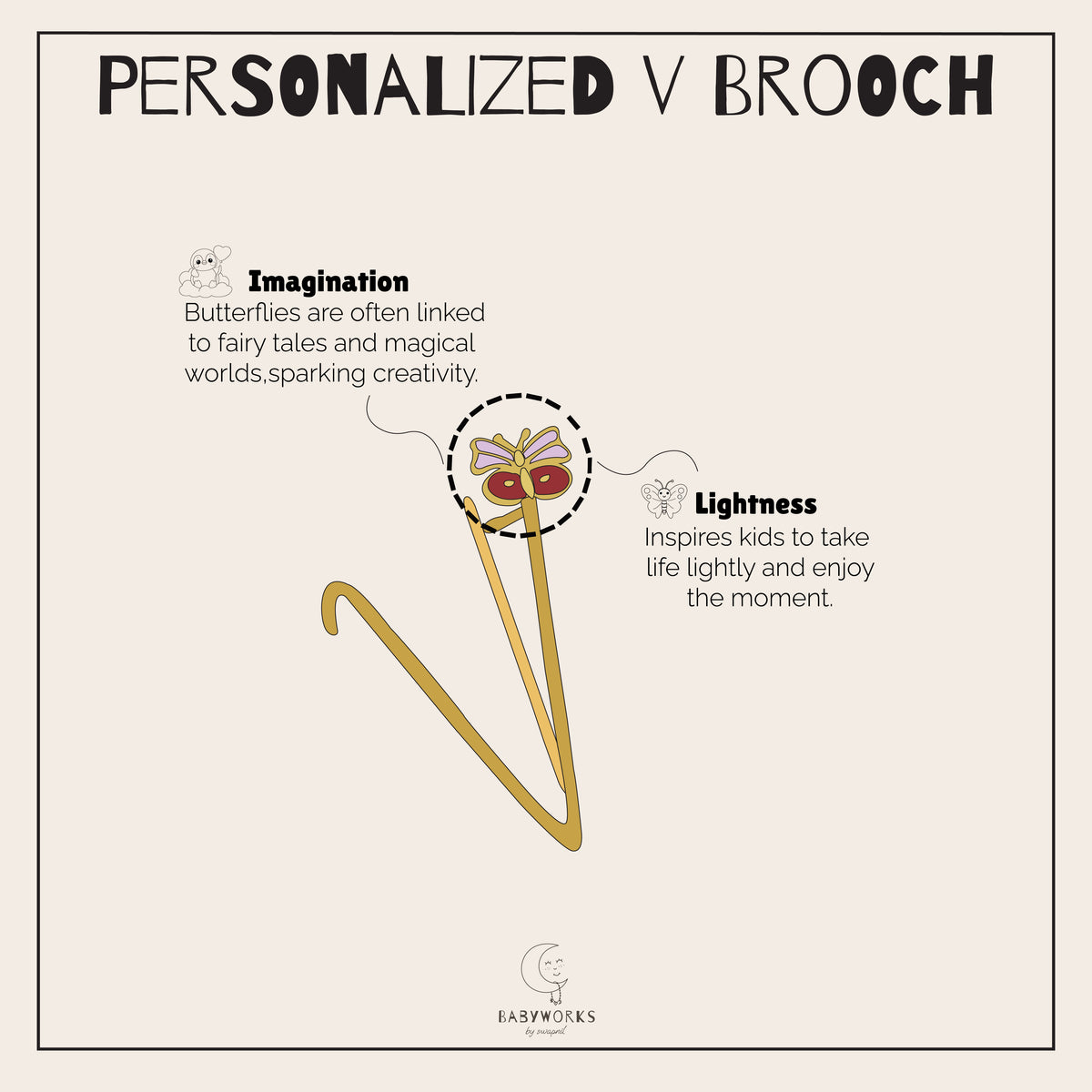 Personalized V Brooch Silver feature image