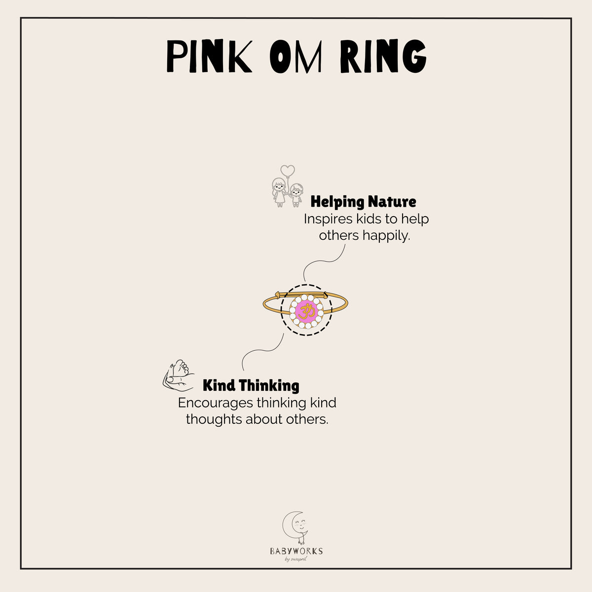 Pink Om Silver Ring feature image