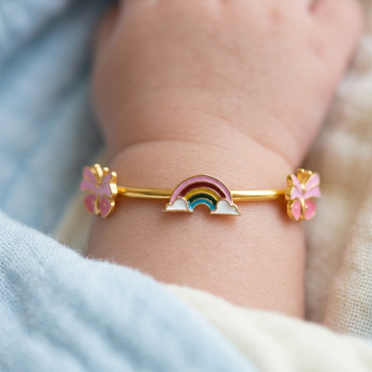 Rainbow Butterflies Silver Kada