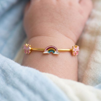 Rainbow Butterflies Silver Kada