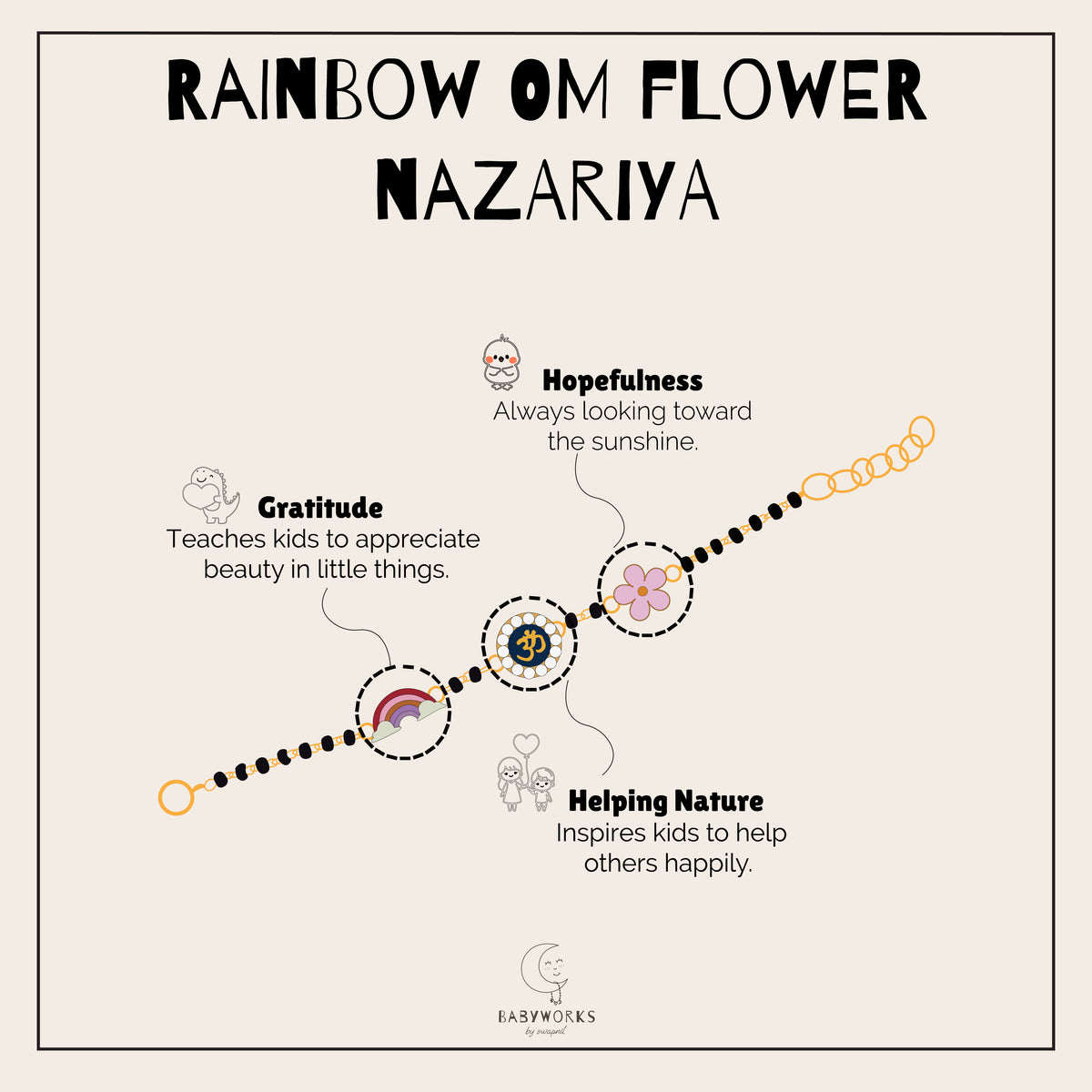 Rainbow Om Flower Silver Nazariya feature image