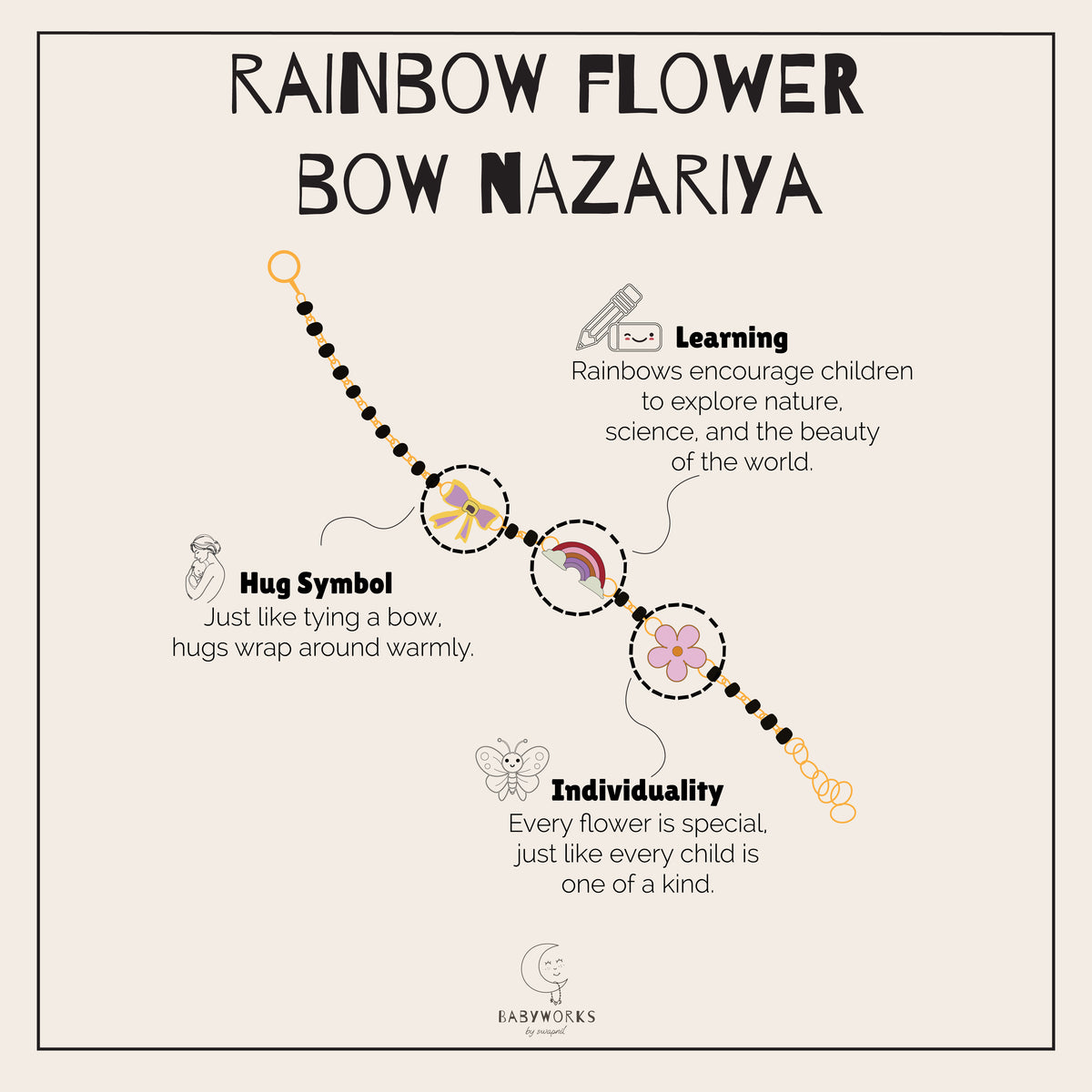 Rainbow Flower Bow Silver Nazariya feature image
