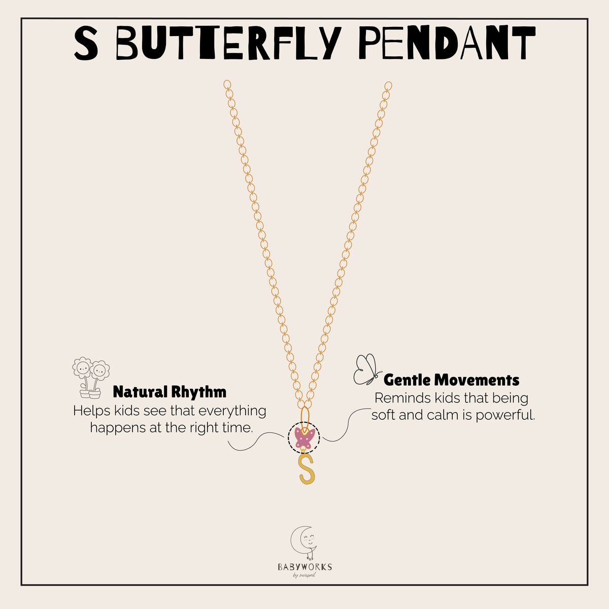 S Butterfly Silver Pendant With Chain feature image