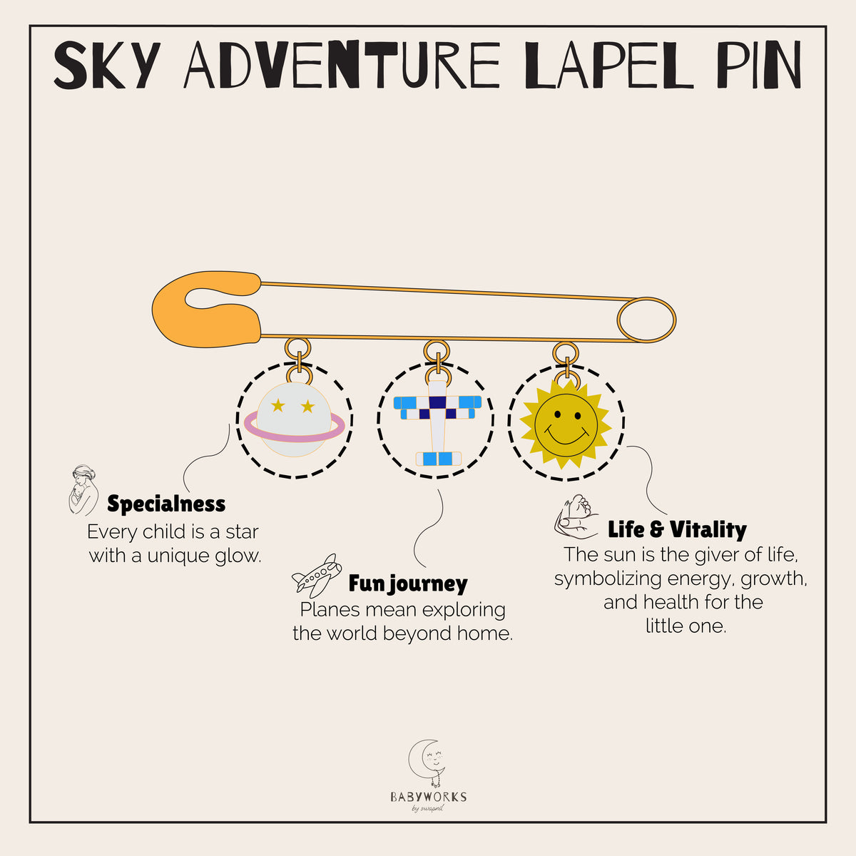 Sky Adventure Silver Lapel Pin feature image