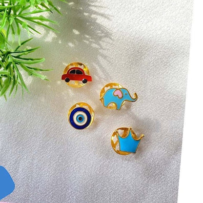 Festive & Royal Kurta Buttons Set - Silver Gold Plated