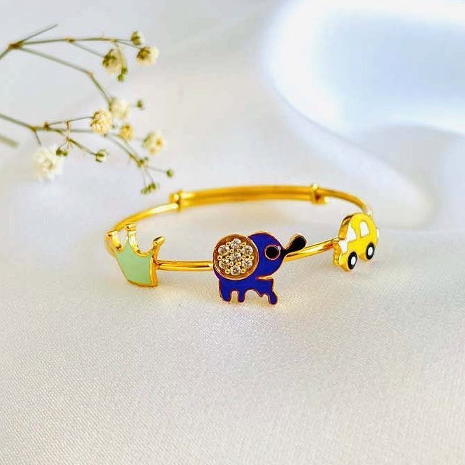 Crown Car Elephant Gold Kada