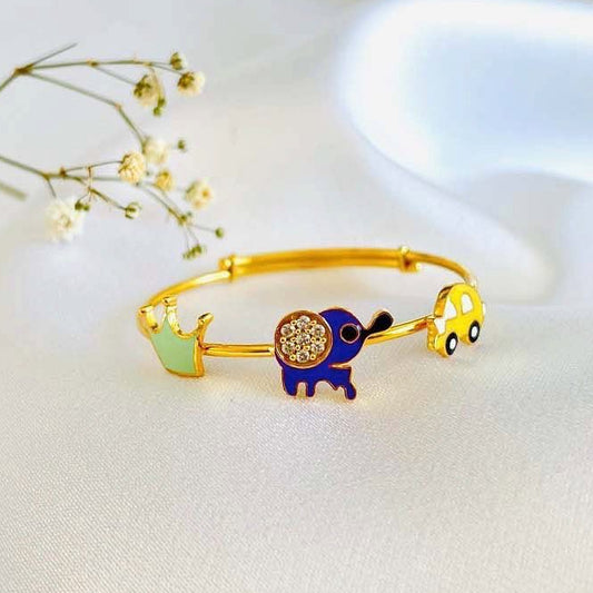 Crown Elephant Car Silver Kada