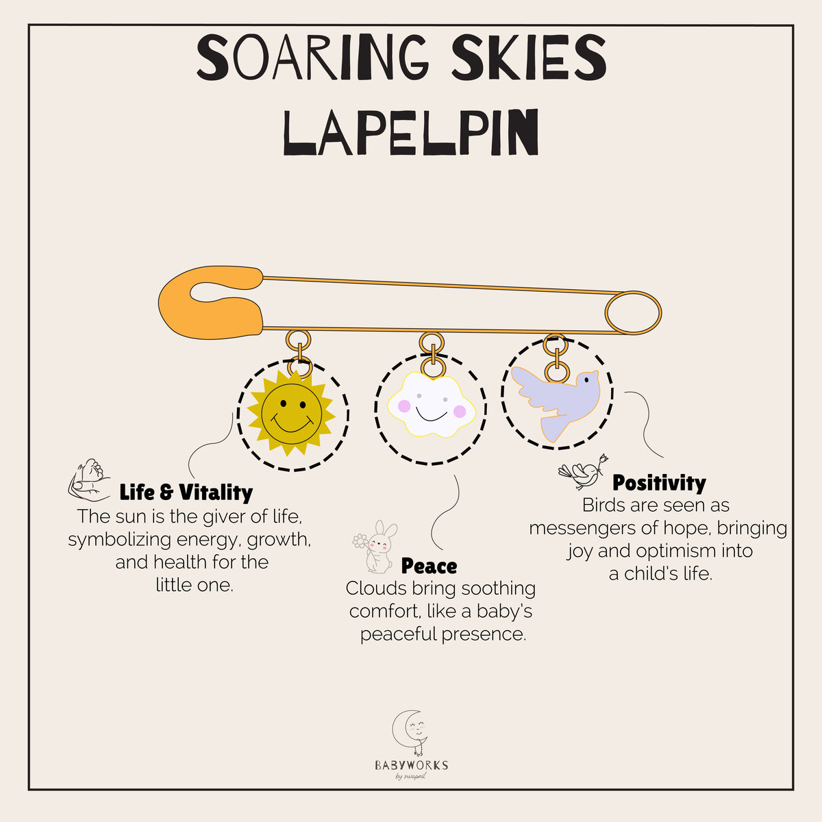 Soaring skies Lapel Pin Silver feature image