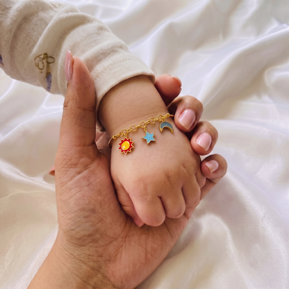 Star Sun Moon Silver Bracelet