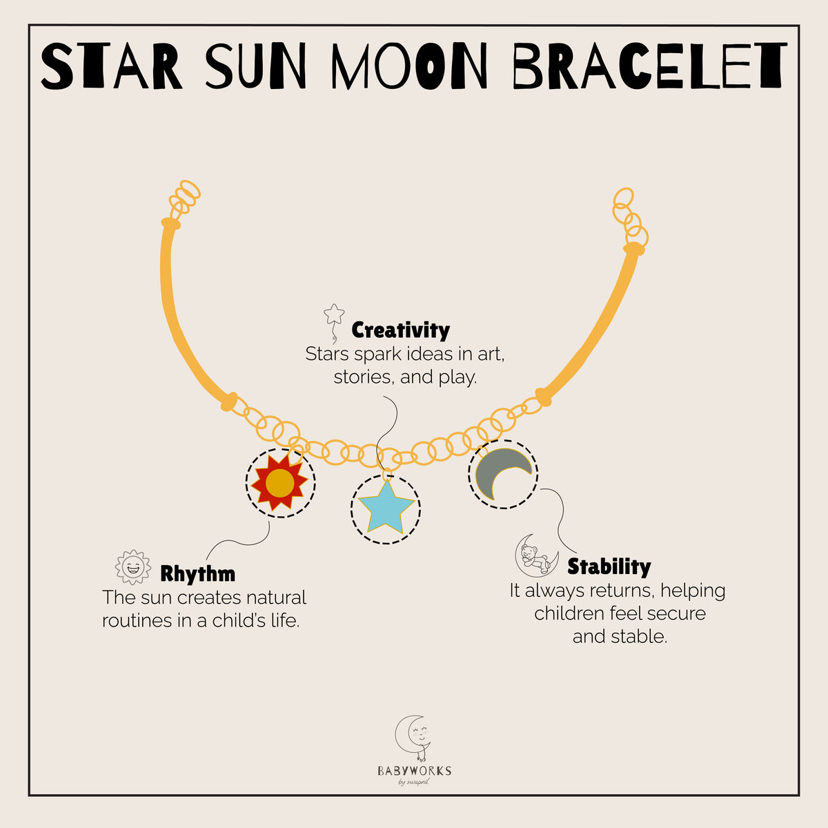 Star Sun Moon Bracelet Silver feature image