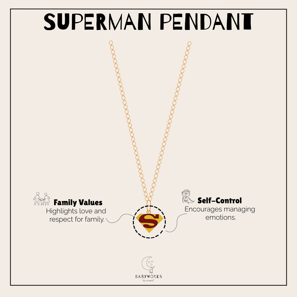 Superman Pendant With Chain Silver feature image