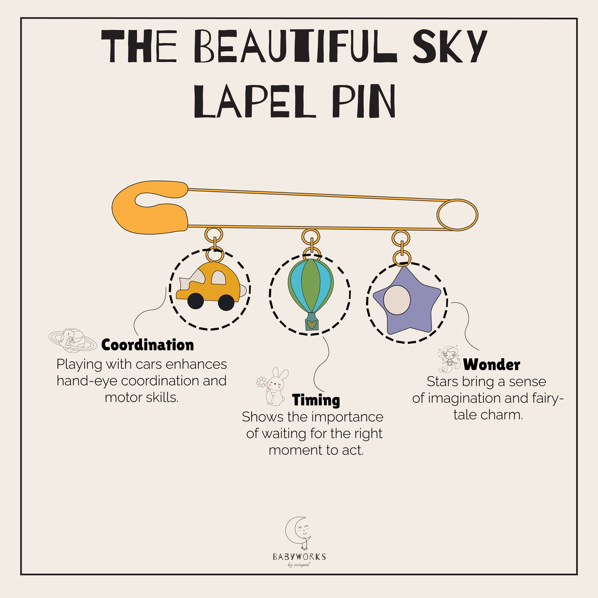 The Beautiful Sky Lapel Pin Silver feature image
