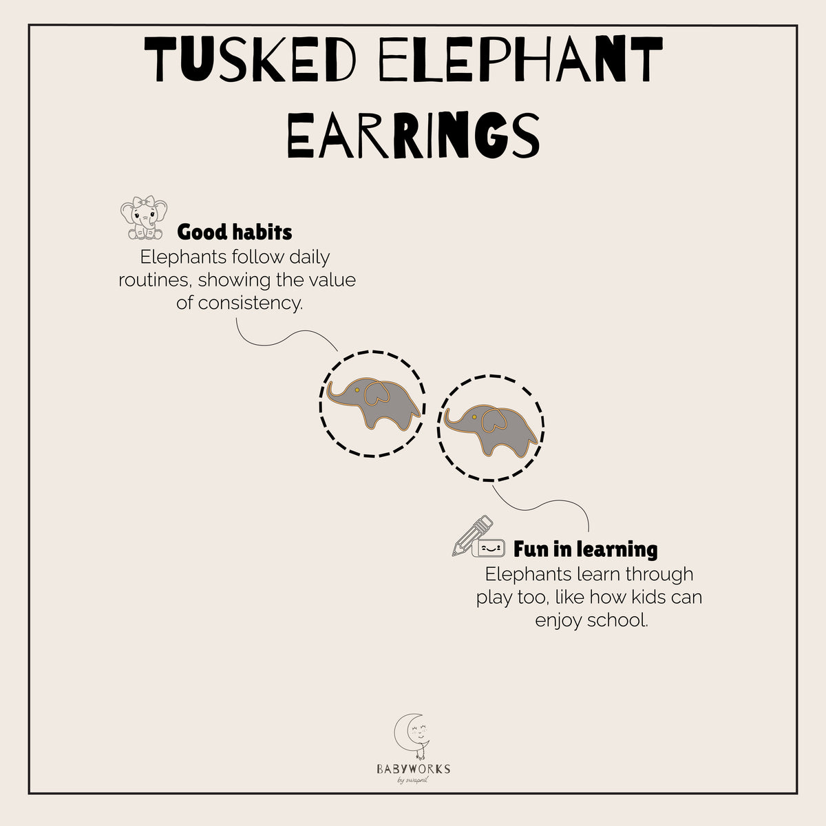 Tusked Elephant Earrings Silver feature image