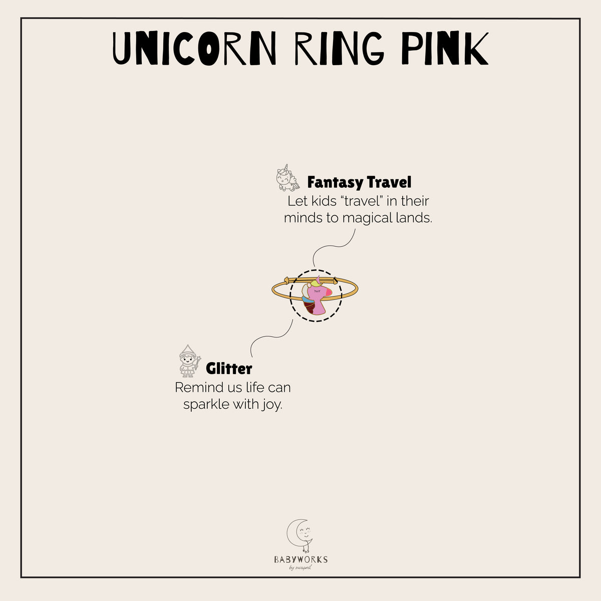 Unicorn Silver Ring Pink feature image