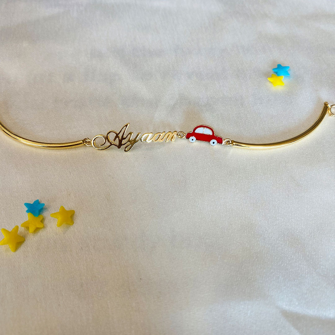 Personalized Name Motif Gold Bracelet