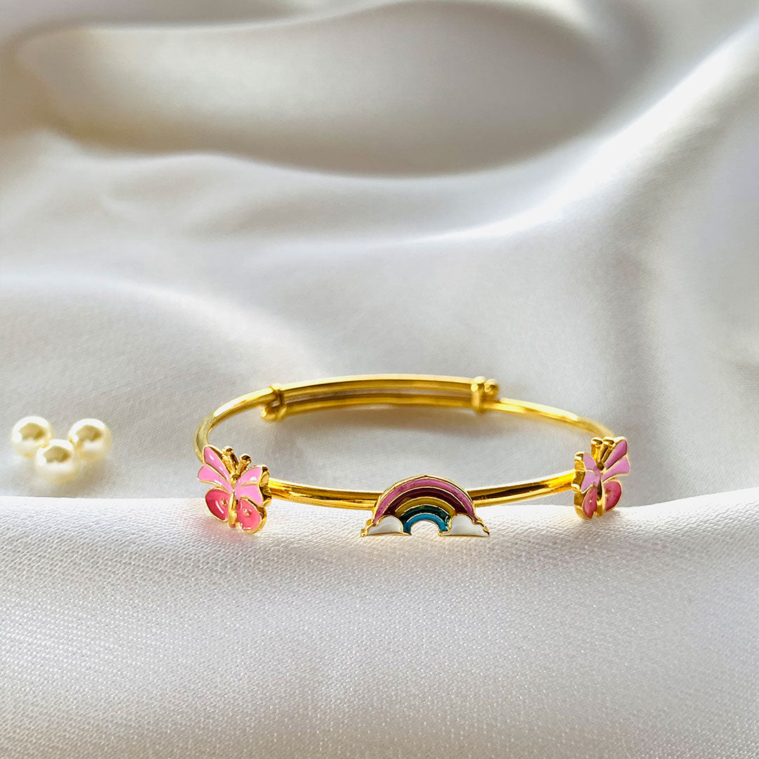 Rainbow Butterflies Gold Kada