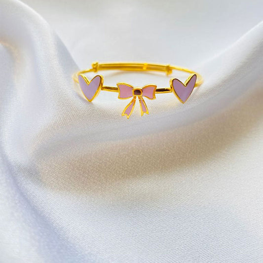 Heart Bows Kada Silver