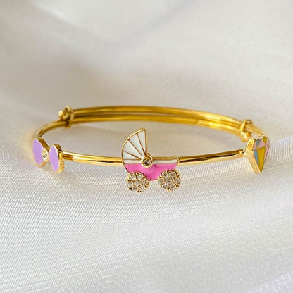 Diamond Bow Crib Silver Kada