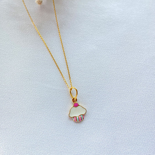 Cupcake Gold Pendant