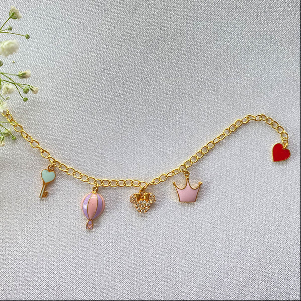Crown Heart Silver Bracelet