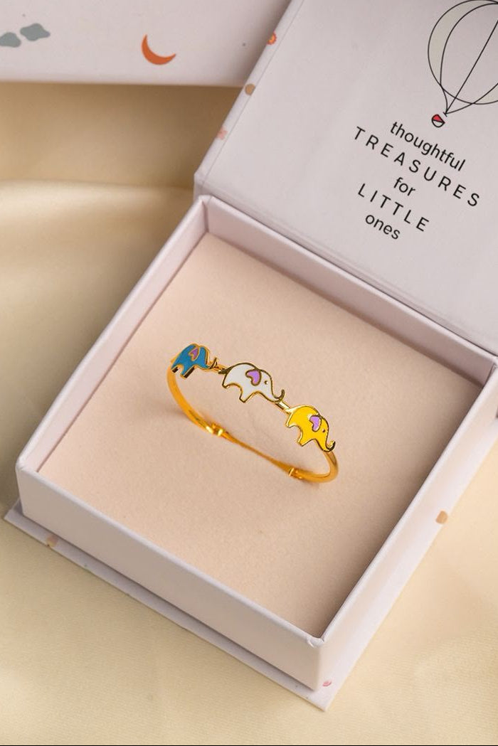 Elephant Trio Silver Kada