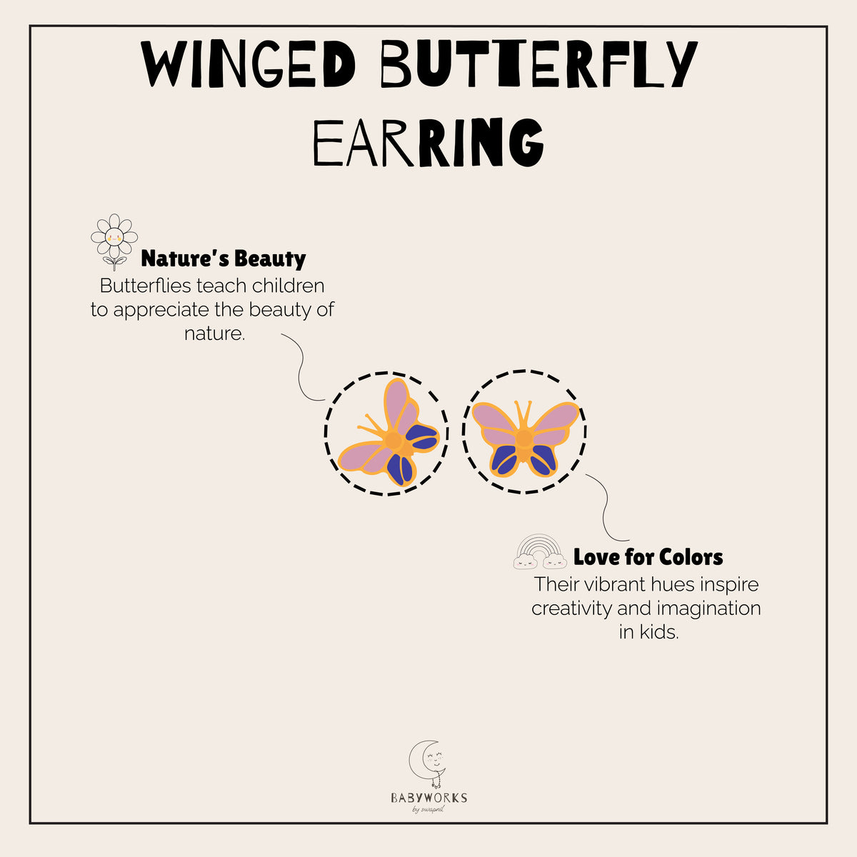 Winged Butterfly Gold Earrings feature image