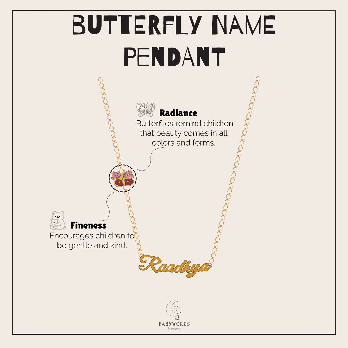 Butterfly Name Silver Pendant With Chain feature image