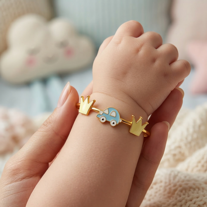 Crown Car Silver Kada