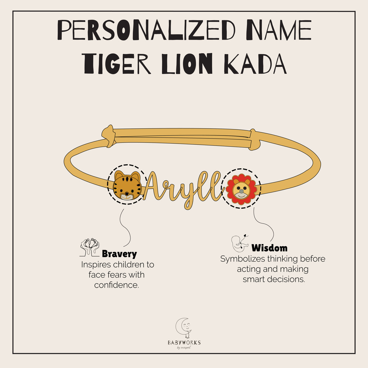 Personalized Name Tiger Lion Silver Kada feature image